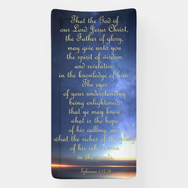 Pancarta de aliento - Efesianos 1:17-18 (Vertical)