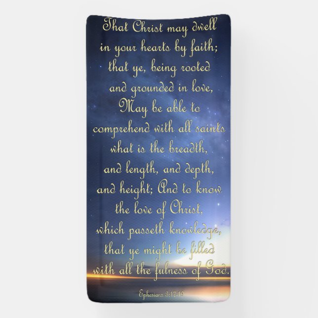 Pancarta de aliento - Efesianos 3:17-19 (Vertical)