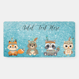 Pancarta de animales de bosque tribal personalizad