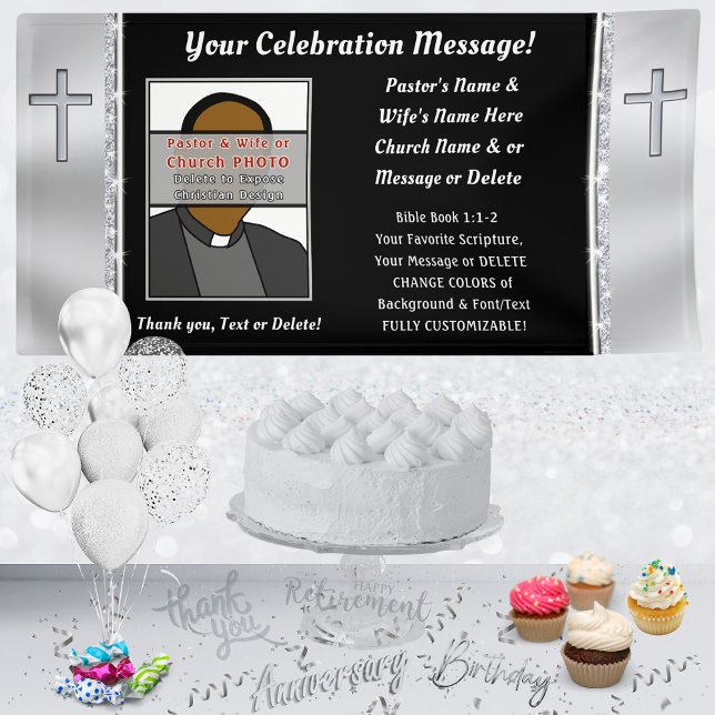 Pancarta de Aniversario del Pastor, pancarta de la (Church Anniversary Banners, Pastor Appreciation Banner Ideas or Any Occasion. Church Banners. )