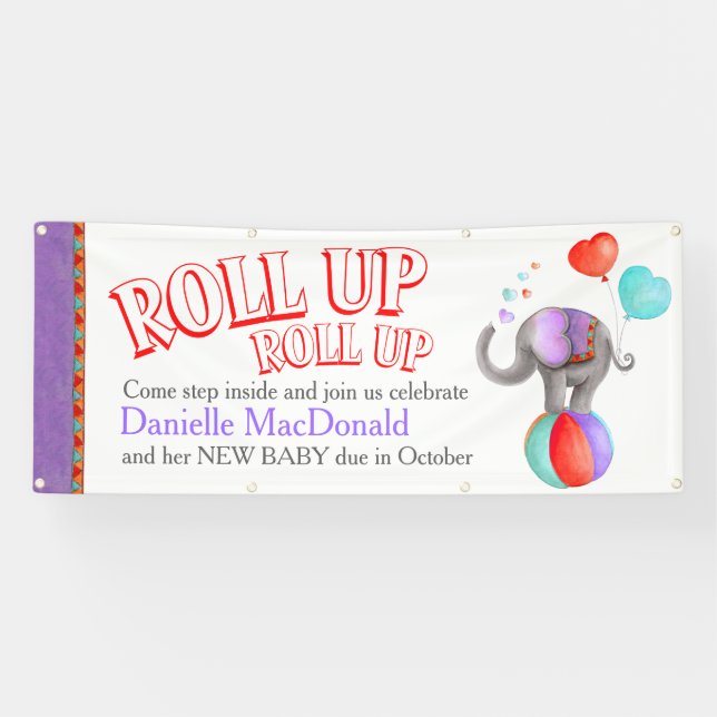 Pancarta de arte del circo de la ducha de bebé per (Horizontal)