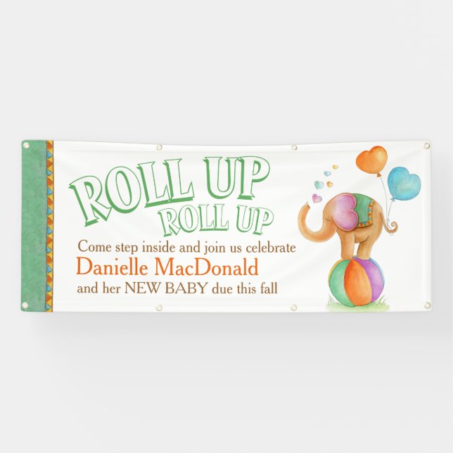 Pancarta de arte del circo de la ducha de bebé per (Horizontal)