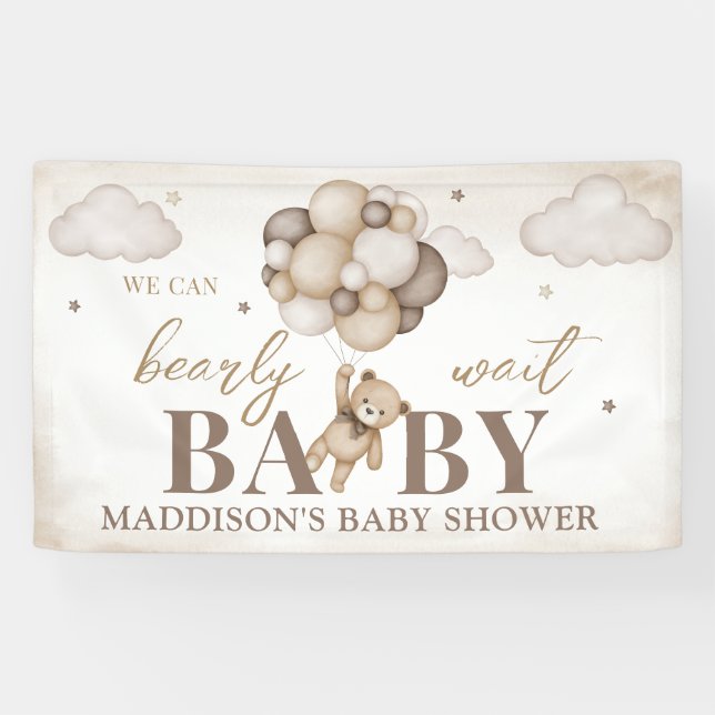 Pancarta de Baby Shower 'Apenas Podemos Esperar' (Horizontal)