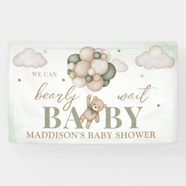 Pancarta de Baby Shower 'Apenas Podemos Esperar' (Horizontal)