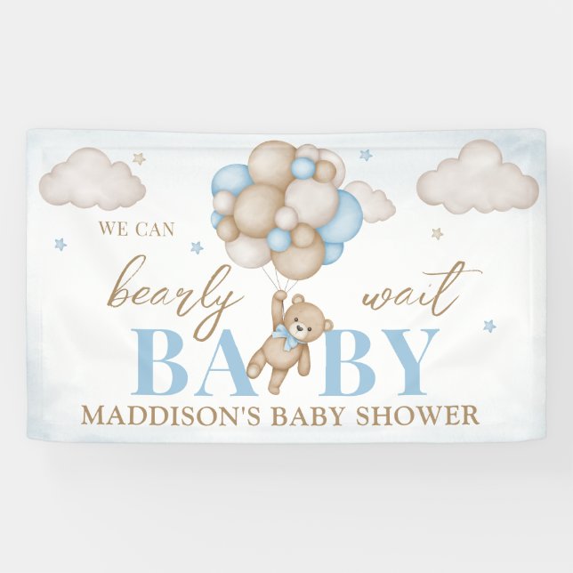 Pancarta de Baby Shower 'Apenas Podemos Esperar' (Horizontal)