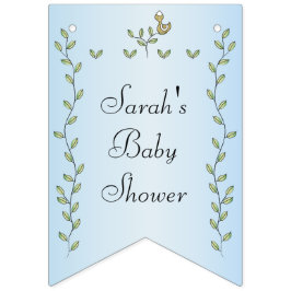 Pancarta de Baby Shower AZUL "Gold Birds"