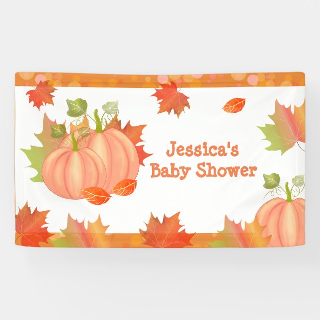 Pancarta de Baby Shower de la Calabaza de Otoño (Horizontal)