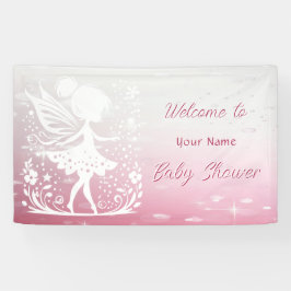 Pancarta de Baby Shower de Little Fairy Floral