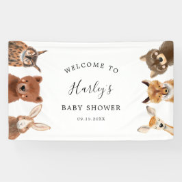 Pancarta de Baby Shower de Woodland Animals