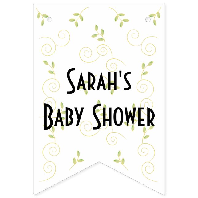 Pancarta de Baby Shower "Gold Birds" (Primera bandera)