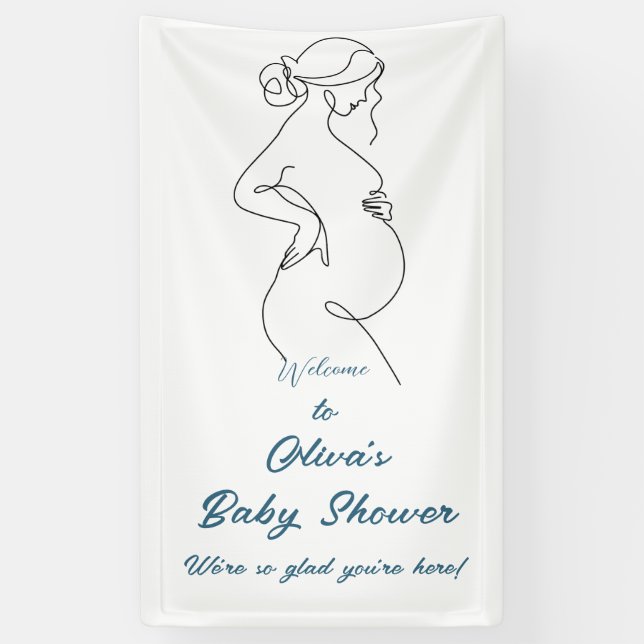 Pancarta de Baby Shower Minimalista sobre el embar (Vertical)