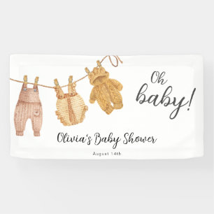 Pancarta de Baby Shower neutra sobre el género del