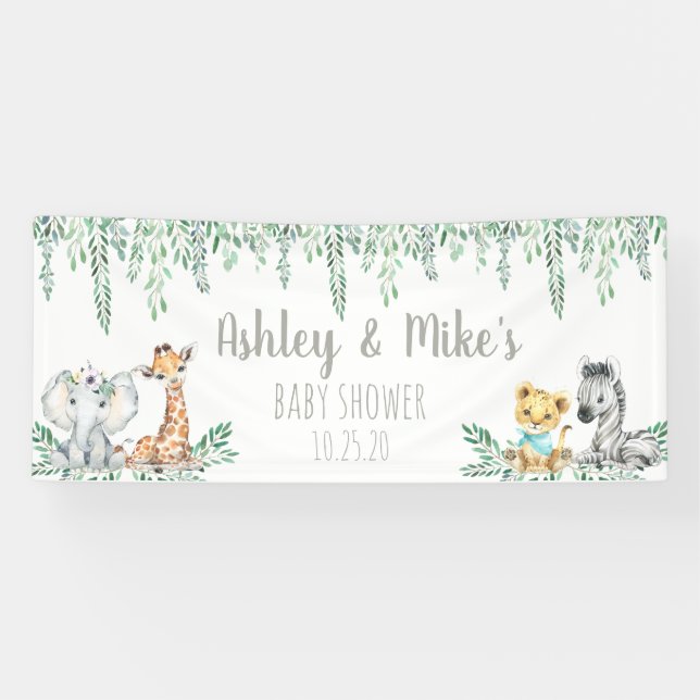 Pancarta de Baby Shower personalizada Neutral Jung (Horizontal)