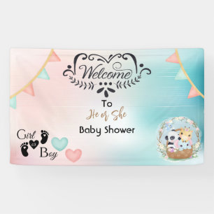 Pancarta de bienvenida de Baby Shower revelada por