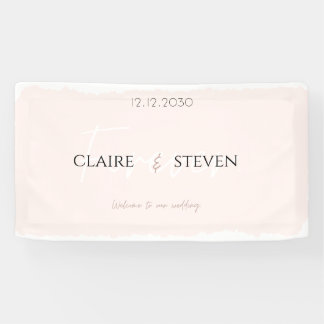 Pancarta de bienvenida de boda con superposición d
