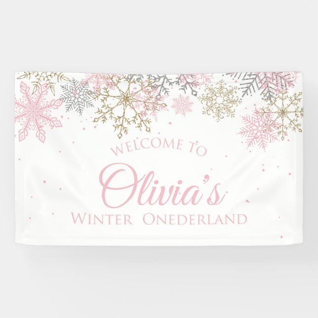 Pancarta de bienvenida de invierno de Onederland R (Horizontal)