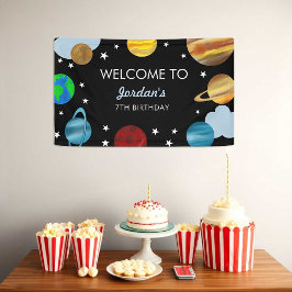Pancarta de bienvenida de la Galaxia Planetas de C