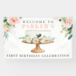 Pancarta de bienvenida de vinilo de primer cumplea