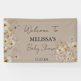 Pancarta de bienvenida del Boho Rustic Wildflowers