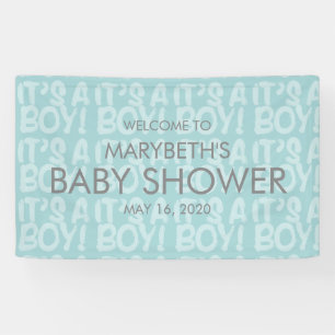 Pancarta de bienvenida Graffiti Blue Baby Shower