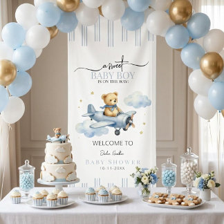 Pancarta de bienvenida para baby shower del pequeñ