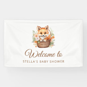 Pancarta de bienvenida para baby shower del zorro