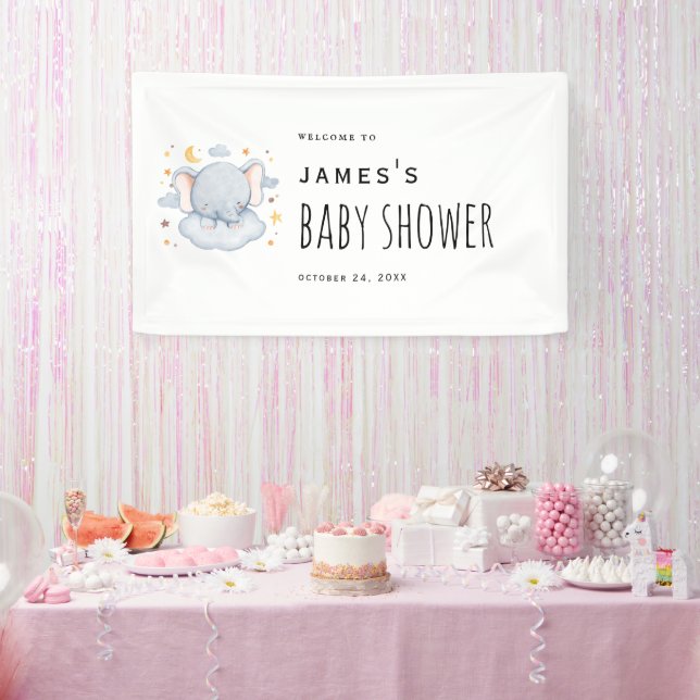 Pancarta de bienvenida para Elephant Baby Boy Show (Fiesta)