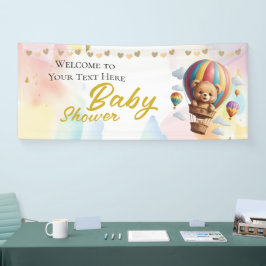Pancarta de bienvenida personalizada de Bear Baby 