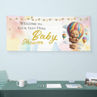 Pancarta de bienvenida personalizada de Bear Baby