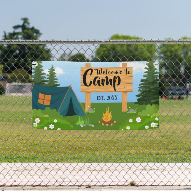 Pancarta de bienvenida personalizada para el campa (in situ)
