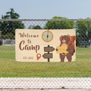 Pancarta de bienvenida personalizada para el campa