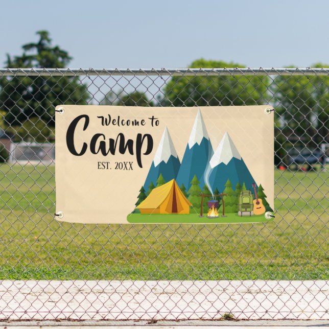 Pancarta de bienvenida personalizada para el campa (in situ)