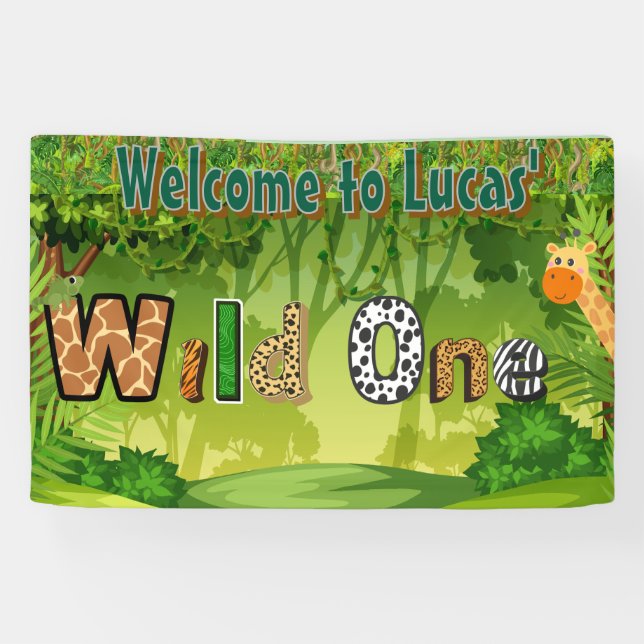 Pancarta de bienvenida Wild One (Horizontal)