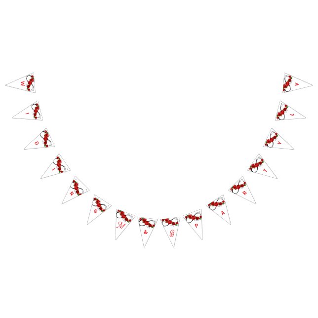 Pancarta de boda de rosa roja romántica – Letras d (Todo)