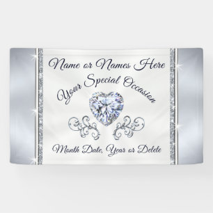 Pancarta de Boda personalizada de diamantes de cor