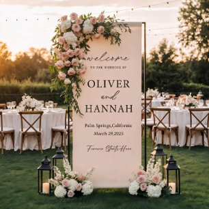 Pancarta de boda personalizada Tela personalizad