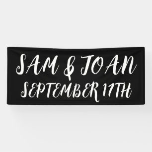 PANCARTA DE BODAS PERSONALIZADA MODEN NEGRA SCRIPT