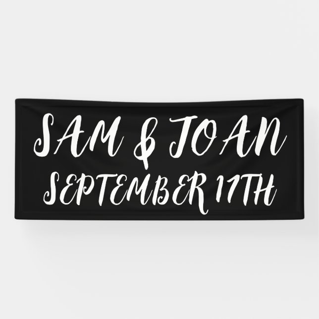 PANCARTA DE BODAS PERSONALIZADA MODEN NEGRA SCRIPT (Horizontal)