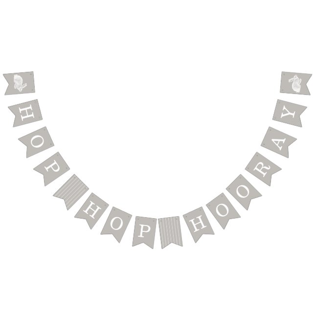 Pancarta de Bunny Frame Easter Bunner - Gris (Todo)