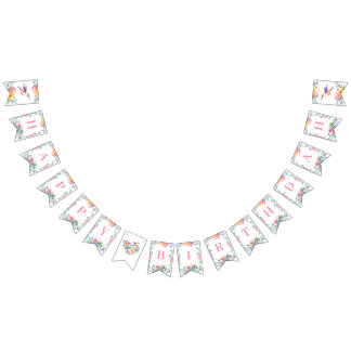 Pancarta de Bunting de Hummingbird Happy Birthday