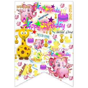 Pancarta de Bunting de Wild One Birthday