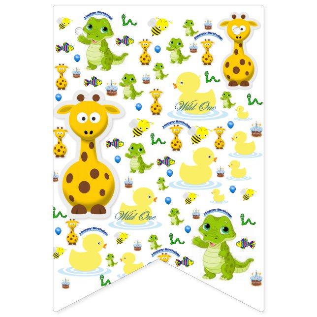 Pancarta de Bunting de Wild One Birthday (Primera bandera)