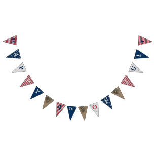 Pancarta de Bunting del 4 de julio feliz