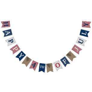 Pancarta de Bunting del 4 de julio feliz