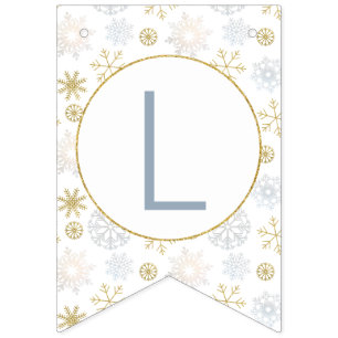 Pancarta de Bunting en Snowflake Winter Wonderland