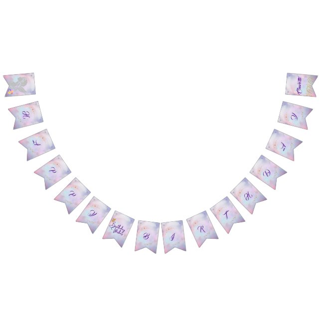 Pancarta de Bunting Party Birday Fairy Whimsical (Todo)