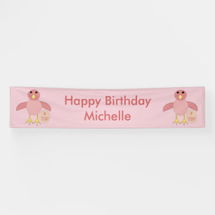 Pancarta de Chica de cumpleaños rosado personaliza