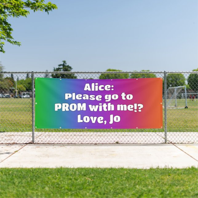 Pancarta de color arcoiris personalizado (in situ)
