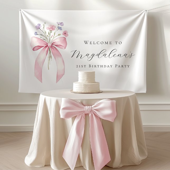 Pancarta de cumpleaños 21 del personalizado Bow Wi (Subido por el creador)