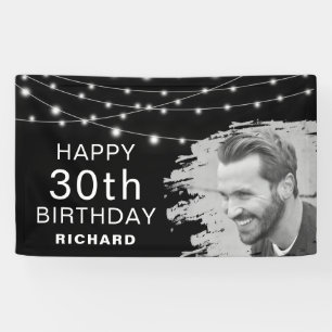 Pancarta de cumpleaños con efecto fotográfico cepi